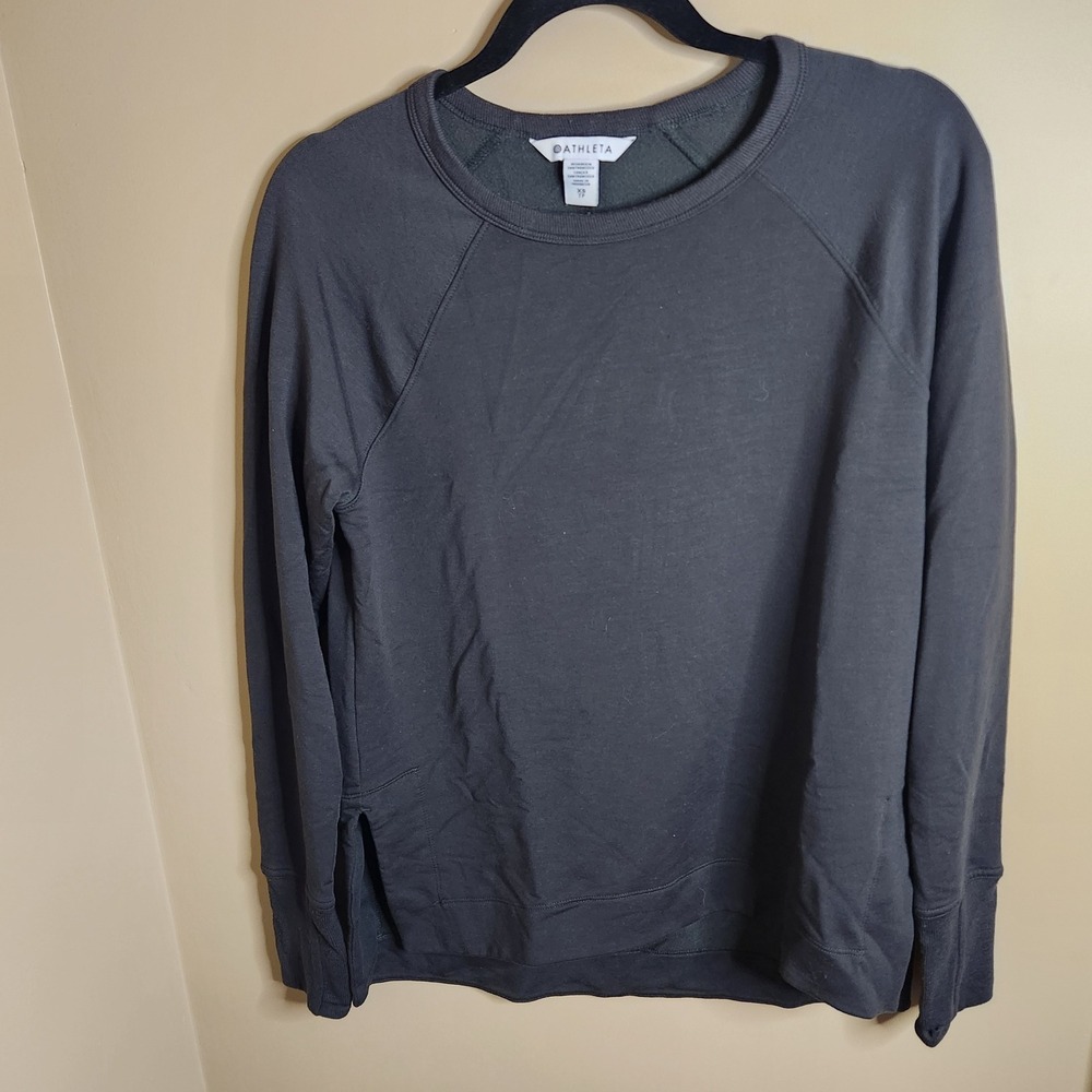 Athleta Coaster Luxe Sweatshirt Charcoal Gray XS 659287